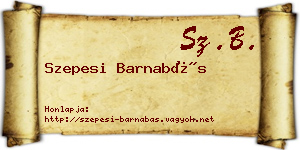 Szepesi Barnabás névjegykártya